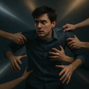 تصویری نمادین از اختلال کمبود توجه و بیشفعالی (ADHD)، نمایش دشواری در تمرکز، بیقراری و تکانشگری که بر تحصیل، کار و روابط اجتماعی تأثیر میگذارد.