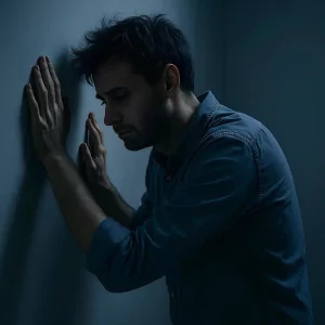 تصویری نمادین از اختلال خواب، نمایش مشکلاتی همچون بیخوابی، بیدار ماندن در شب یا خواب آشفته که تأثیر منفی بر سلامت جسمی و روانی فرد میگذارد.