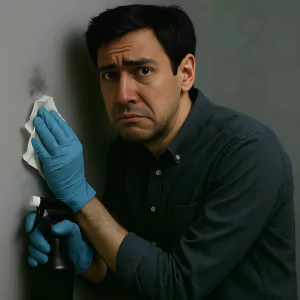 "تصویری نمادین از اختلال وسواس فکری-عملی، نمایش افکار مزاحم و تکراری همراه با نیاز به انجام رفتارهای خاص و اجباری برای کاهش اضطراب.