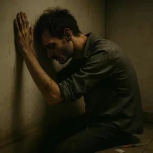 تصویری نمادین از اعتیاد، نمایش وابستگی روانی و جسمی به مواد مخدر یا رفتارهای آسیبزا، که بر زندگی فرد و روابط او تأثیر منفی میگذارد.