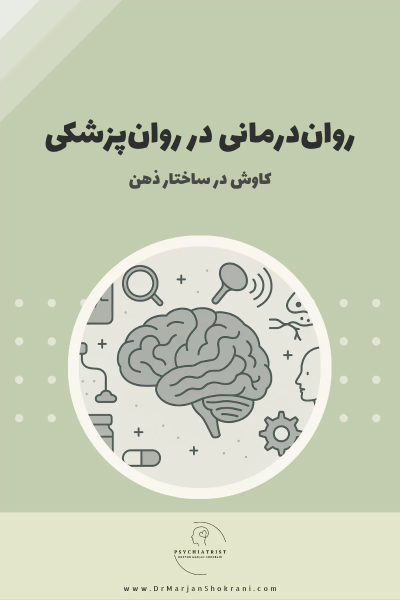 "تصویری از فردی که تحت درمان روان‌درمانی قرار دارد و در حال گفتگو با روان‌پزشک یا روان‌شناس است. این تصویر نمایانگر فرآیند روان‌درمانی در روان‌پزشکی است که در آن از روش‌های مختلف درمانی مانند گفتار درمانی، رفتار درمانی و درمان‌های شناختی برای کمک به بهبود وضعیت روانی و ذهنی فرد استفاده می‌شود."